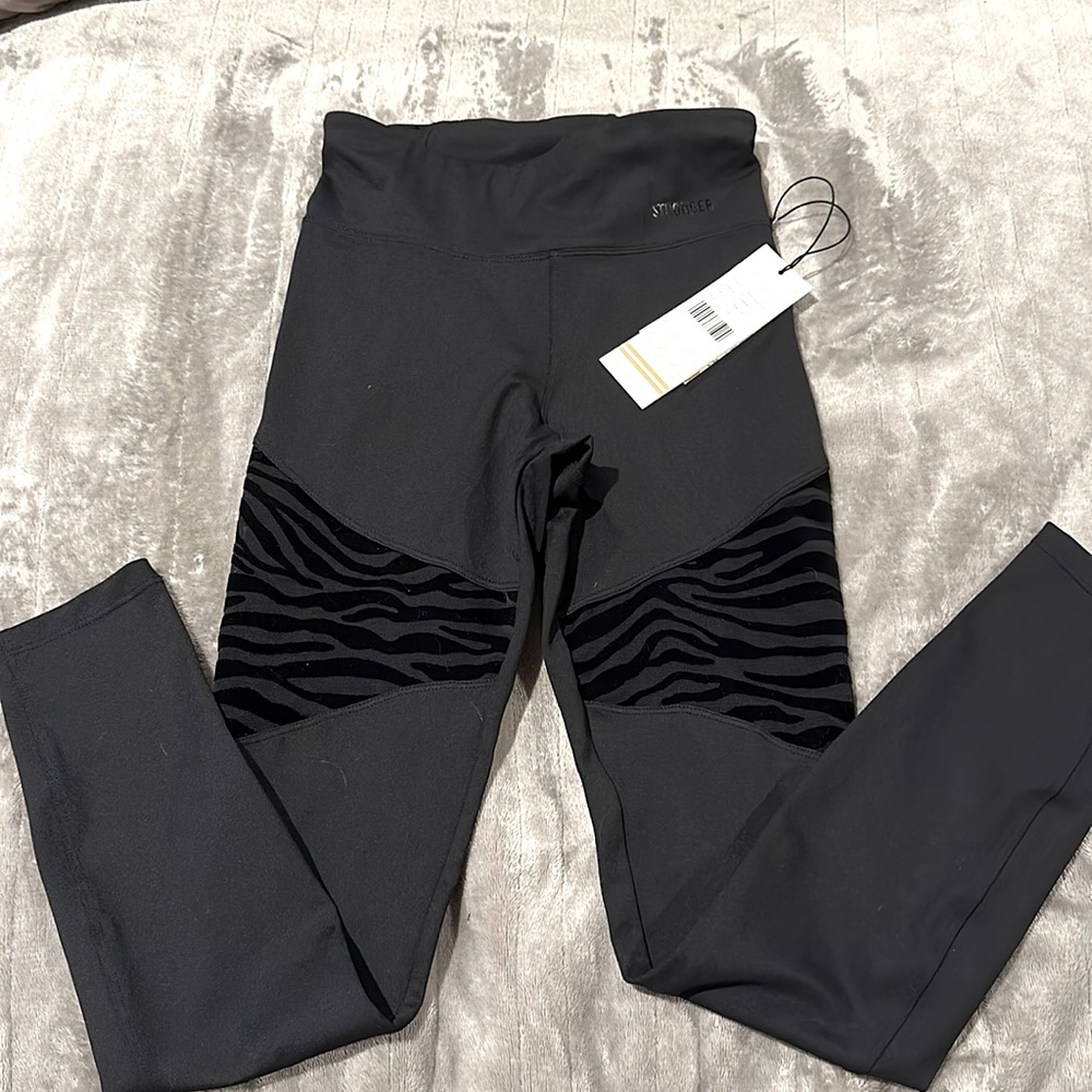 Stronger Velvet Block Tights with tags